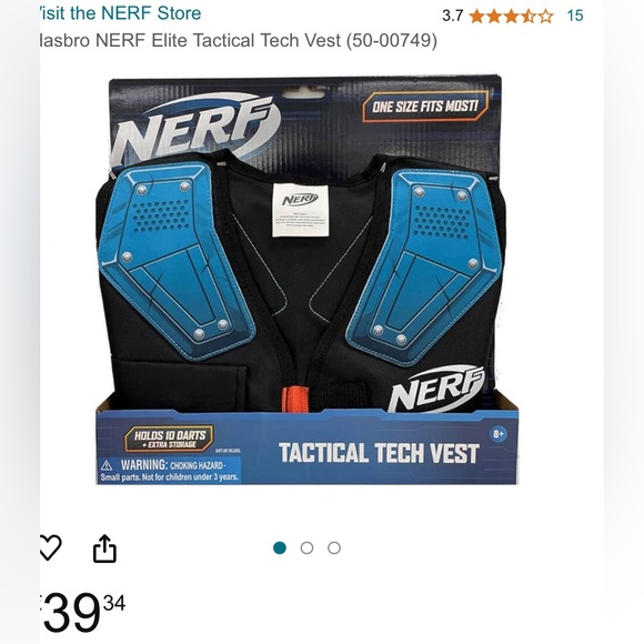 NWT NERF Elite Tactical Vest GENUINE NERF / OS - Picture 6 of 7